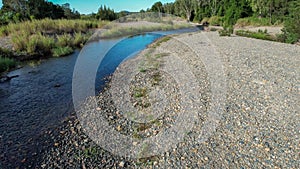 Drone Over Shallow Creek Bed