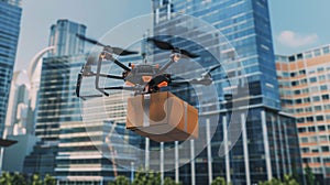 The drone with package.AI generated image
