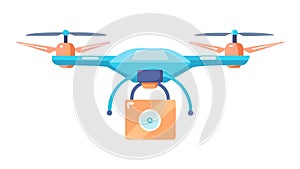 Drone Package Delivery Remote Logistics Modern Tech, vector design Generative AI