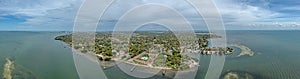 Drone panorama over Bay Vista Park and Point Pinellas in St. Petersburg in Florida during daytime with clear weather and