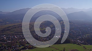 Drone Panoramic video Summer / Autumn 4k Zakopane Tatra Mountains Poland