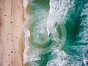 Drone photo of Barra da Tijuca beach, Rio de Janeiro, Brazil.