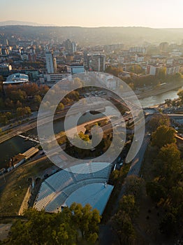 Drone photo of the city of Nis photo