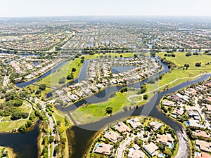 Drone photo Coral Springs Florida USA circa 2024