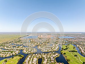 Drone photo Coral Springs Florida USA circa 2024