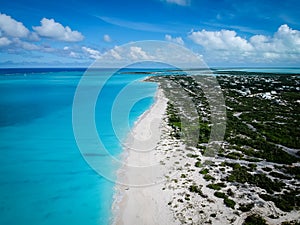 Drone photo Grace Bay beach, Providenciales, Turks and Caicos photo