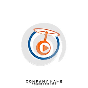Drone Photo Logo Design Template
