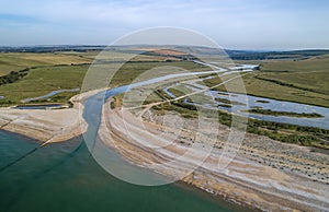 Drone photo over Cuckmere Beach