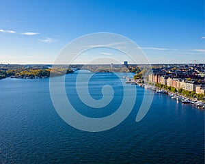 Drone photo over Stockholm