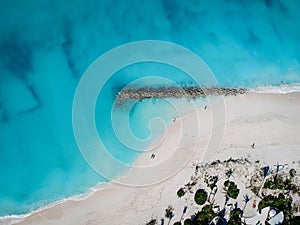 Drone photo of pier in Grace Bay, Providenciales, Turks and Caic