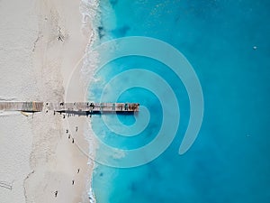 Drone photo of pier in Grace Bay, Providenciales, Turks and Caicos