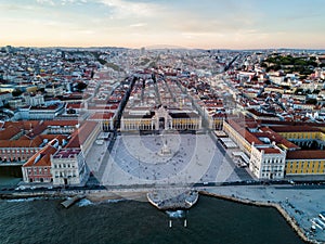 Drone photo - Sunset Lisbon, Portugal.