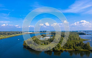 Drone photography of the nature island in the Veluwemeer. Near Harderwijk and Zeewolde