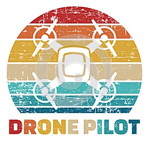 Drone Pilot Icon in vintage colors