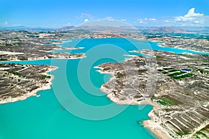 Drone point of view Embalse de La Pedrera