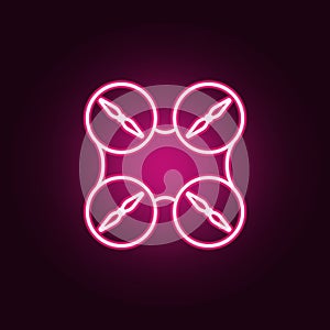 drone propellers icon. Elements of Drones in neon style icons. Simple icon for websites, web design, mobile app, info graphics