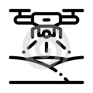 Drone Quadcopter Equipment Icon Thin Line Vector