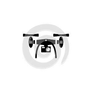 Drone Quadrocopter with Action Camera Flat Vector Icon