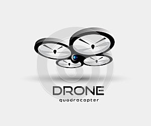 Drone quadrocopter logo template