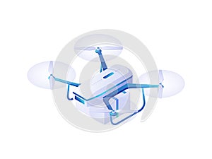 Drone, quadrocopter, uav Vector Illustration. Flying drone with camera