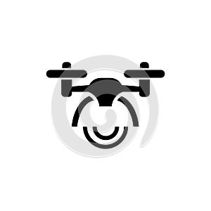 Drone with radio waves. Radar detection system flat icon isolated on white background