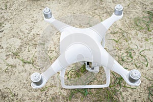 Drone with rotors at work but no propellers mounted photo