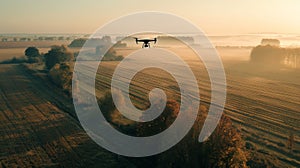 Drone's Eye View: Aerial Exploration Over Fields and Trees