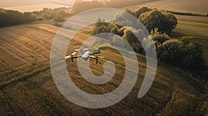 Drone's Eye View: Aerial Exploration Over Fields and Trees