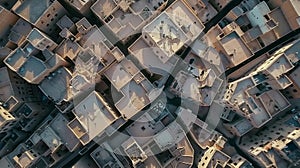 Drone\'s Eye View: Dusty Middle Eastern Muslim City