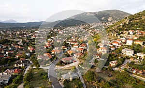 Drone scenery of traditional town of Konitsa in , Epirus, Ioannina region Greece.