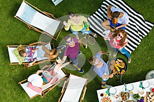 Drone selfie on barbecue