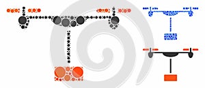 Drone Shipment Composition Icon of Spheric Items