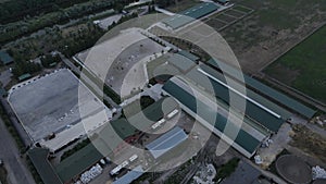 Drone shooting of equestrian club with buildings