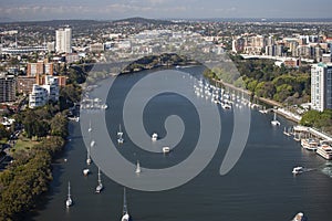 Drone shot of Brisbane city