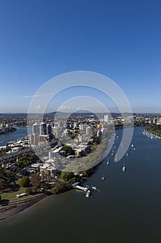 Drone shot of Brisbane city