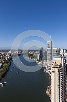 Drone shot of Brisbane city