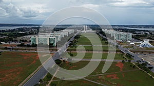 drone shot of Eixo Monumental with the Ministries and the parliament