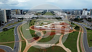 drone shot of Eixo Monumental with the Ministries and the parliament