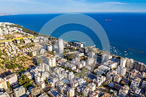 Drone shot of Limassol, Neapolis area