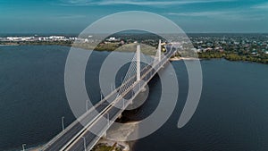 Drone shot of Nyerere bridge connecting Dar es Salaam, Tanzania