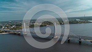 Drone shot of the Nyerere bridge connecting Dar es Salaam, Tanzania