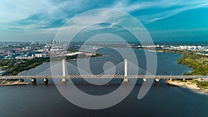 Drone shot of the Nyerere bridge connecting Dar es Salaam, Tanzania photo