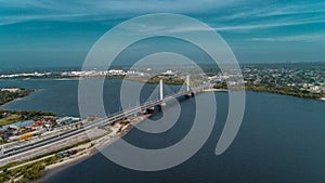 Drone shot of Nyerere bridge connecting Dar es Salaam, Tanzania photo