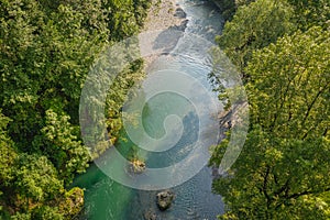 Drone shot of the Serio river photo