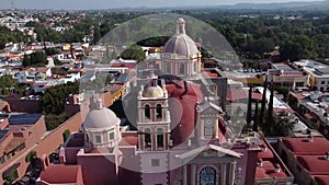 Drone shot tequisquiapan queretaro church