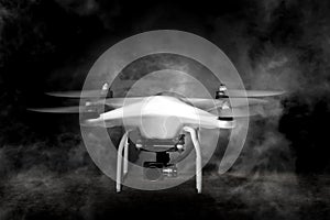 Drone With Smoke Around