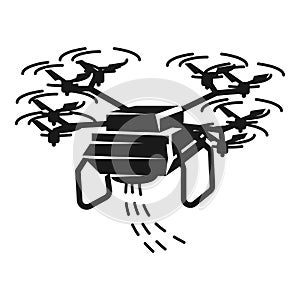 Drone sower icon, simple style photo