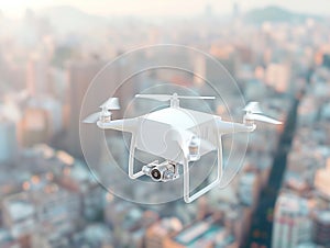 Drone Surveillance Over Cityscape