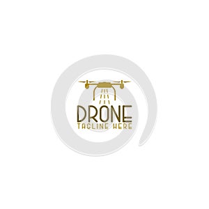 Drone technology agriculture logo. Drones for Agriculture logo template isolated on white background