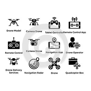 Drone Technology Icons Set
